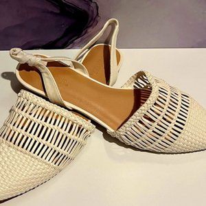 White slingback flats